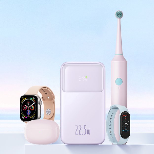 Baseus Comet Series powerbank with display 20000mAh 22.5W - purple + USB-A / USB-C cable 9