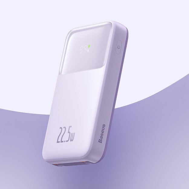 Baseus Comet Series powerbank with display 20000mAh 22.5W - purple + USB-A / USB-C cable 10