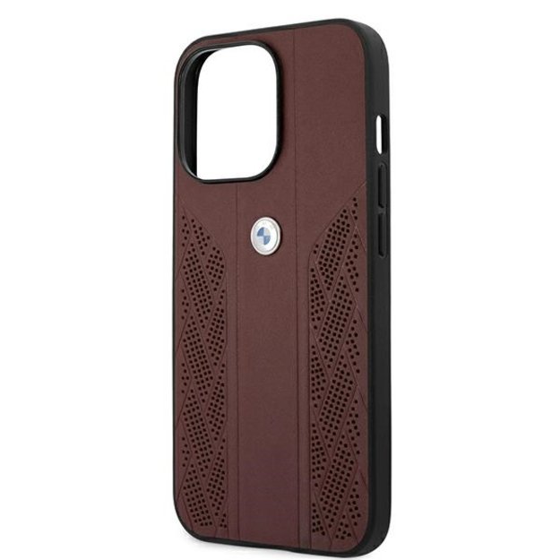 Etui BMW BMHCP13LRSPPR iPhone 13 Pro/13 6,1  czerwony/red hardcase Leather Curve Perforate 9