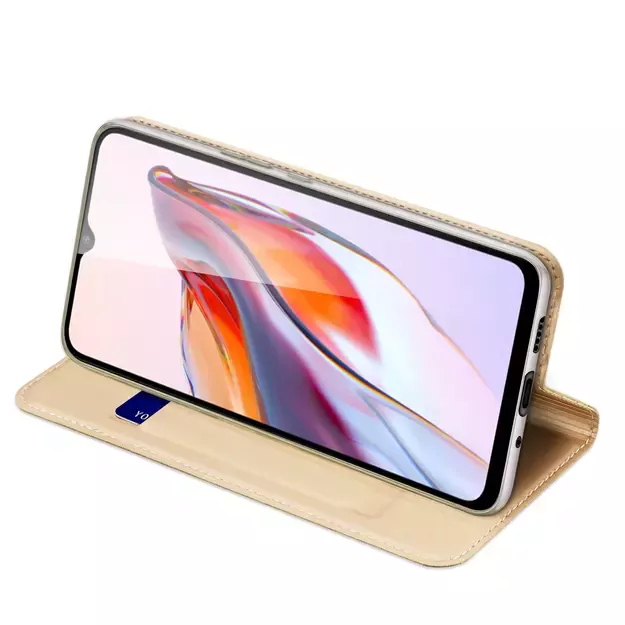 Dux Ducis Skin Pro Case For Xiaomi Redmi 11A / Poco C55 / Redmi 12C Cover Flip Card Wallet Stand Gold 22