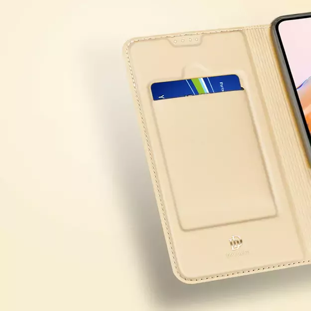 Dux Ducis Skin Pro Case For Xiaomi Redmi 11A / Poco C55 / Redmi 12C Cover Flip Card Wallet Stand Gold 28