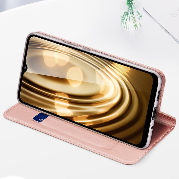 Dux Ducis Skin Pro Case For Xiaomi Redmi 11A / Poco C55 / Redmi 12C Cover Flip Card Wallet Stand Gold 7