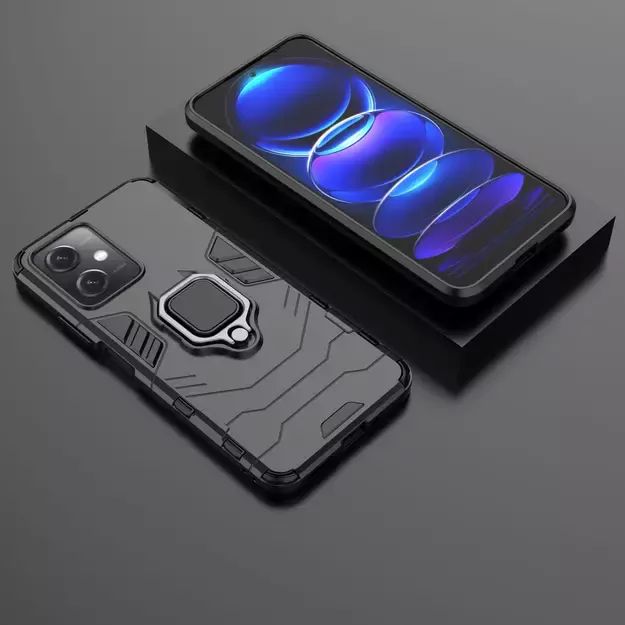 Ring Armor Case for Xiaomi Redmi Note 12 5G / Poco X5 5G Armor Cover Magnetic Holder Ring Black 6