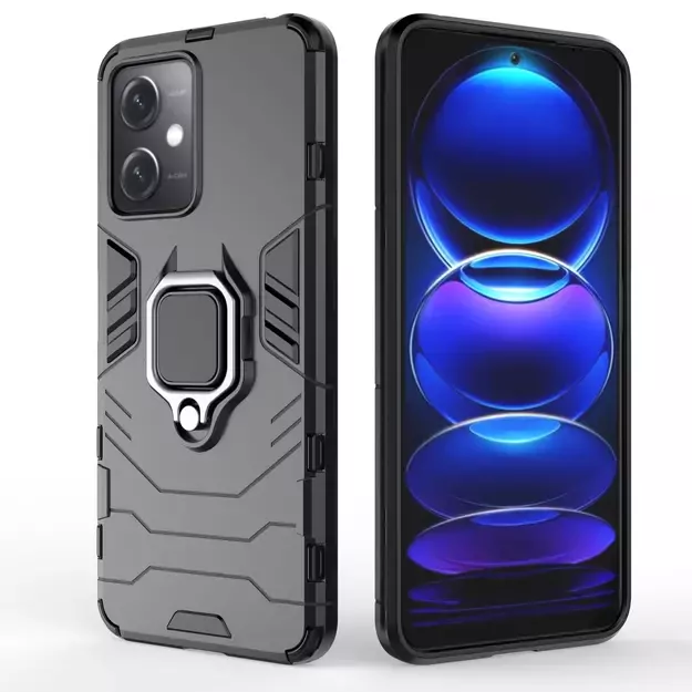 Ring Armor Case for Xiaomi Redmi Note 12 5G / Poco X5 5G Armor Cover Magnetic Holder Ring Black 13
