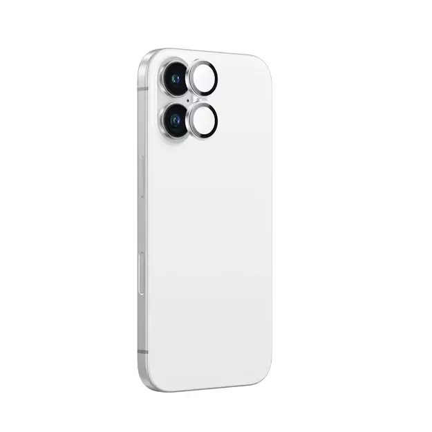 AmazingThing AR Aluminum 2 Lens Glass with Camera Lens Frame for iPhone 16 / 16 Plus - White
