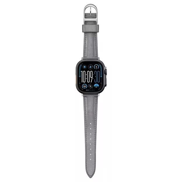 AmazingThing Class Band Leather Strap for Apple Watch 45 / 46 / 49 mm - Gray 9
