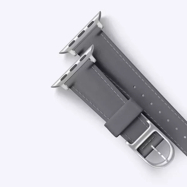 AmazingThing Class Band Leather Strap for Apple Watch 45 / 46 / 49 mm - Gray 15
