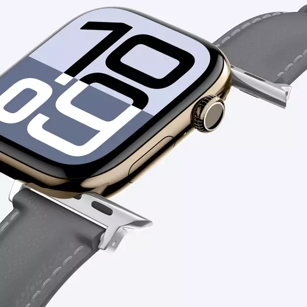 AmazingThing Class Band Leather Strap for Apple Watch 45 / 46 / 49 mm - Gray 14
