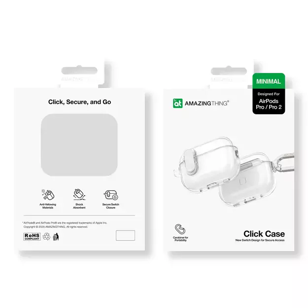 AmazingThing Minimal Case for AirPods Pro 2 Silicone Case - Transparent 3
