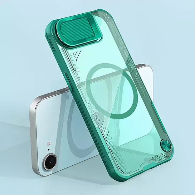 Nillkin Iceblade Prop Magnetic Case with Camera Cover and Stand for iPhone 16e - Green 6