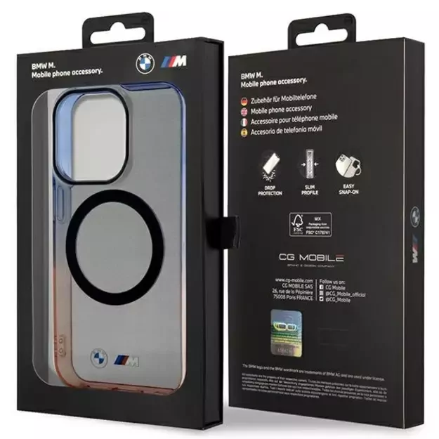 Case BMW BMHMP14LHTGE iPhone 14 Pro 6.1&quot  grey/grey hardcase Gradient Bumper MagSafe 7