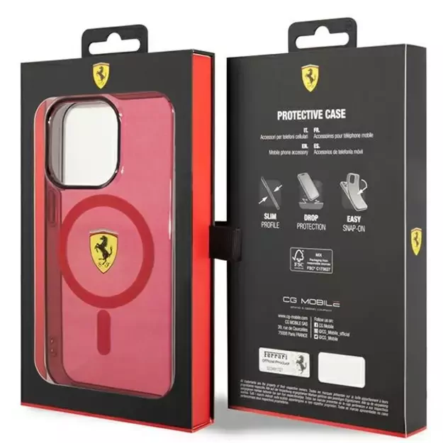 Ferrari FEHMP14XURKR iPhone 14 Pro Max 6.7  red/red hardcase Translucent Magsafe 7
