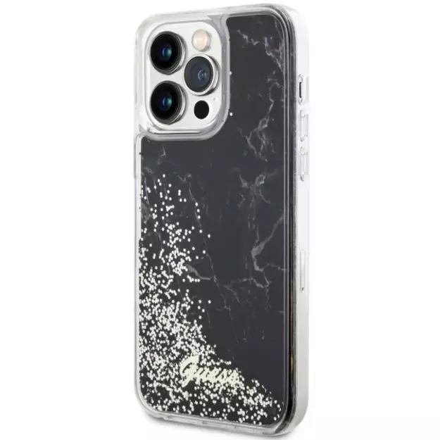 Guess GUHCP14XLCSGSGK iPhone 14 Pro Max 6.7  black/black hardcase Liquid Glitter Marble 1