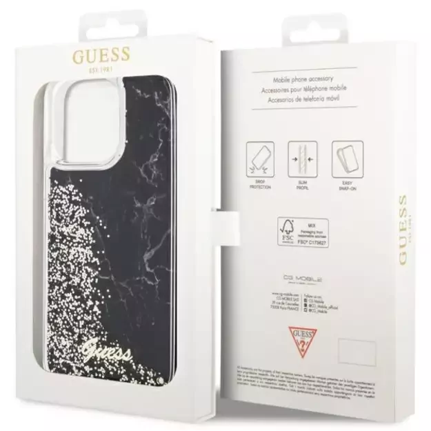 Guess GUHCP14XLCSGSGK iPhone 14 Pro Max 6.7  black/black hardcase Liquid Glitter Marble 7