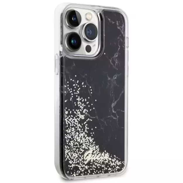 Guess GUHCP14XLCSGSGK iPhone 14 Pro Max 6.7  black/black hardcase Liquid Glitter Marble 3