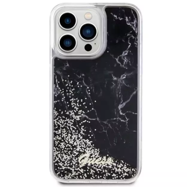 Guess GUHCP14XLCSGSGK iPhone 14 Pro Max 6.7  black/black hardcase Liquid Glitter Marble 2