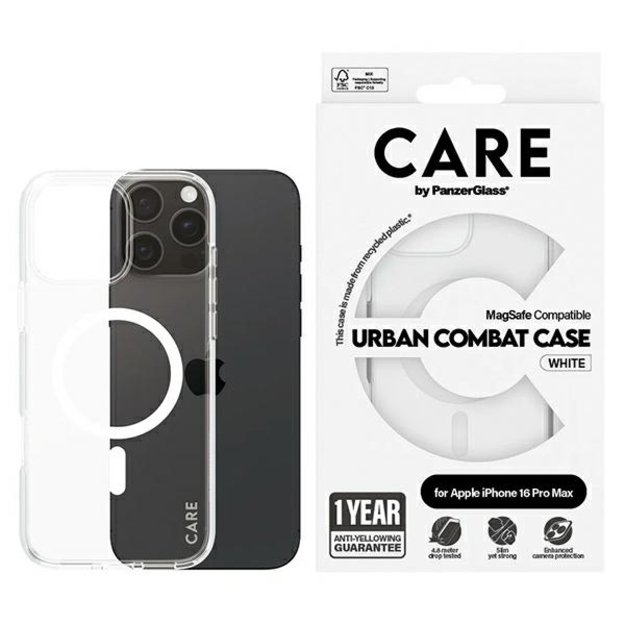 CARE by PanzerGlass Flagship Case iPhone 16 Pro Max 6.9&quot  white/white MagSafe 1340