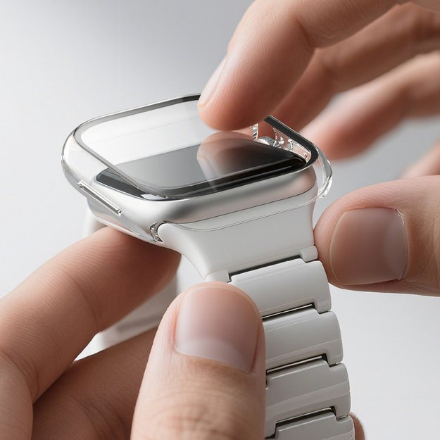 AmazingThing Radix Glass Screen Protector with Case for Apple Watch Series 11 46mm - Clear 9