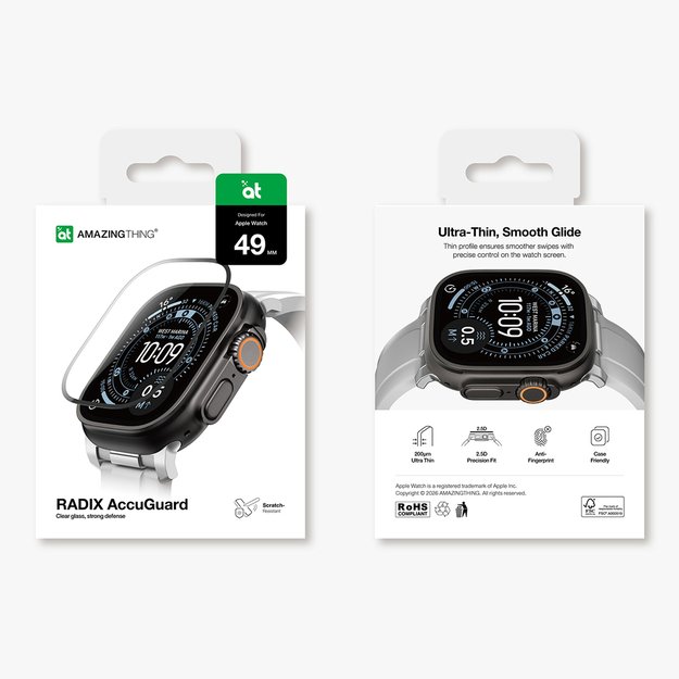 AmazingThing Radix Glass Screen Protector for Apple Watch UItra 3 49mm 9