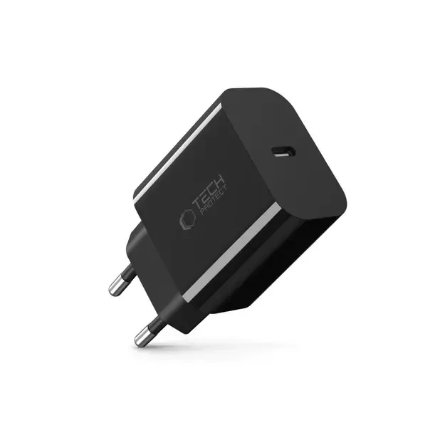 Tech-Protect NC20W USB-C 1-Port PD20W Wall Charger - Black 1