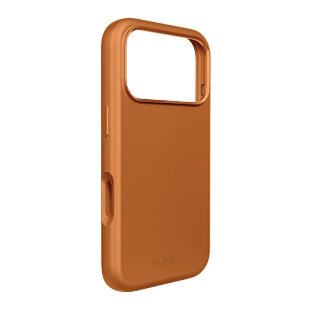 Pure Icon Mag Pro Liquid Silicone Case for iPhone 17 Pro, MagSafe Compatible, with Camera Protection and Aluminum Buttons - Orange