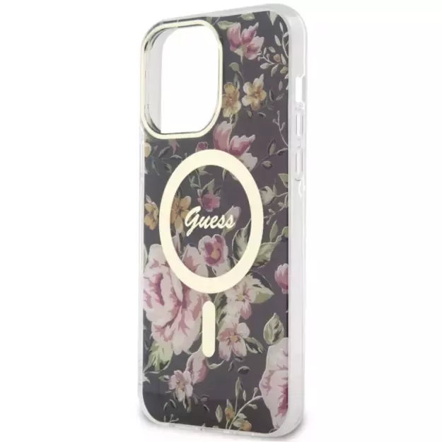 Guess GUHMP14XHCFWSK iPhone 14 Pro Max 6.7&quot  black/black hardcase Flower MagSafe 5