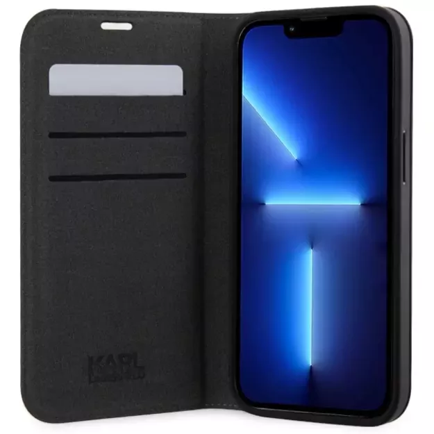 Karl Lagerfeld KLBKP14LSAKLHPK iPhone 14 Pro 6.1  bookcase black/black Saffiano Monogram 3