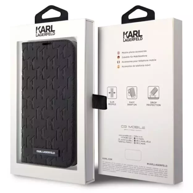 Karl Lagerfeld KLBKP14LSAKLHPK iPhone 14 Pro 6.1  bookcase black/black Saffiano Monogram 6
