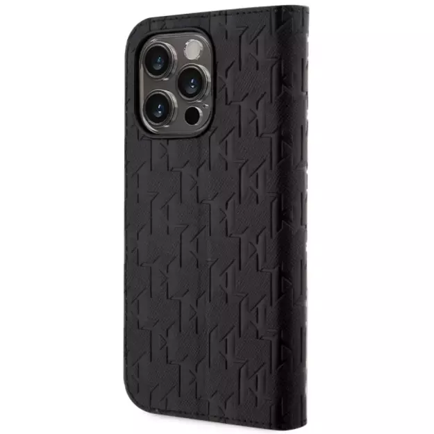Karl Lagerfeld KLBKP14LSAKLHPK iPhone 14 Pro 6.1  bookcase black/black Saffiano Monogram 1