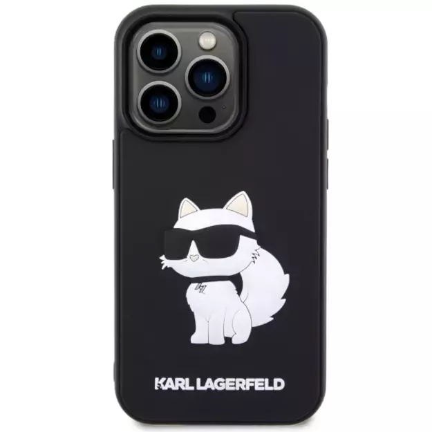 Karl Lagerfeld KLHCP14X3DRKHNK iPhone 14 Pro Max 6.7&quot  black/black hardcase Rubber Choupette 3D 3