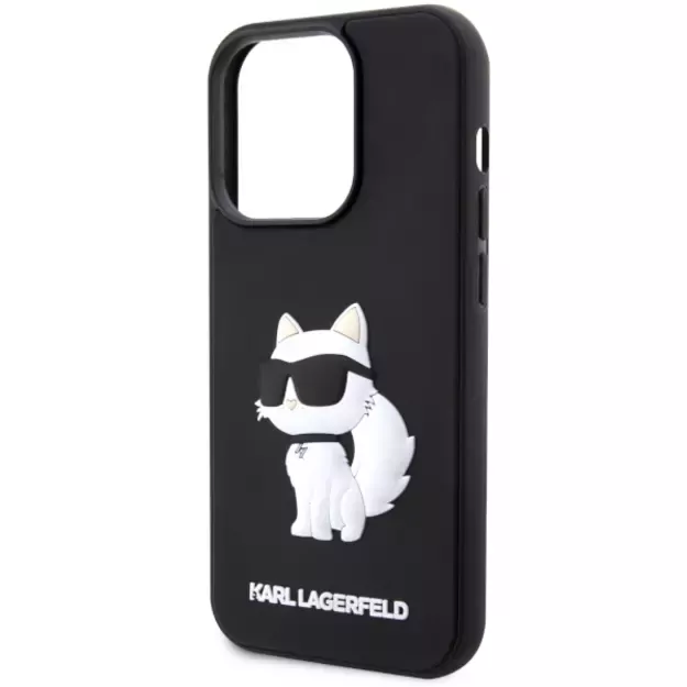 Karl Lagerfeld KLHCP14X3DRKHNK iPhone 14 Pro Max 6.7&quot  black/black hardcase Rubber Choupette 3D 5