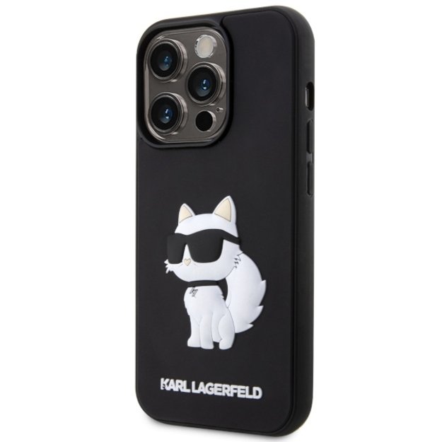 Karl Lagerfeld KLHCP14X3DRKHNK iPhone 14 Pro Max 6.7&quot  black/black hardcase Rubber Choupette 3D 8