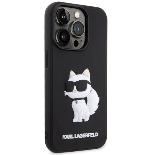 Karl Lagerfeld KLHCP14X3DRKHNK iPhone 14 Pro Max 6.7&quot  black/black hardcase Rubber Choupette 3D 10