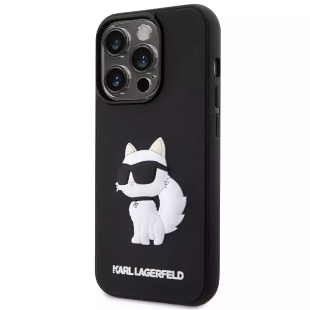 Karl Lagerfeld KLHCP14X3DRKHNK iPhone 14 Pro Max 6.7&quot  black/black hardcase Rubber Choupette 3D 2