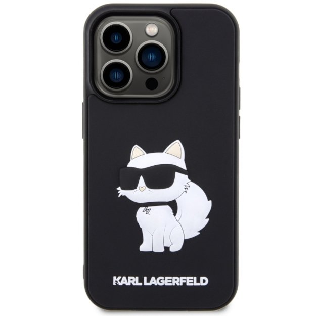 Karl Lagerfeld KLHCP14X3DRKHNK iPhone 14 Pro Max 6.7&quot  black/black hardcase Rubber Choupette 3D 9