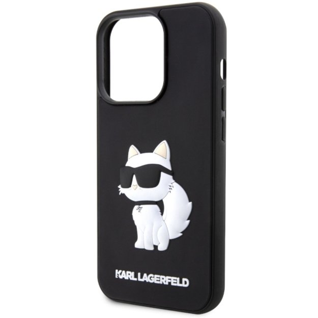 Karl Lagerfeld KLHCP14X3DRKHNK iPhone 14 Pro Max 6.7&quot  black/black hardcase Rubber Choupette 3D 12