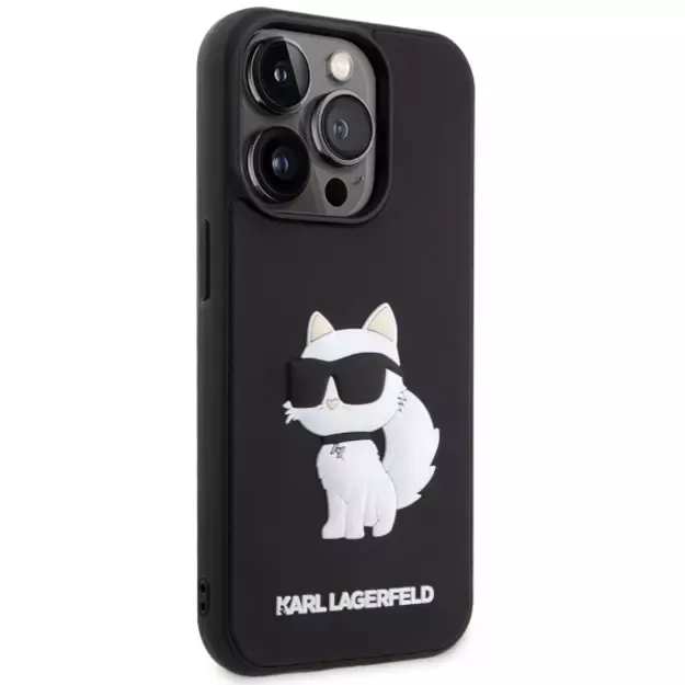 Karl Lagerfeld KLHCP14X3DRKHNK iPhone 14 Pro Max 6.7&quot  black/black hardcase Rubber Choupette 3D 4