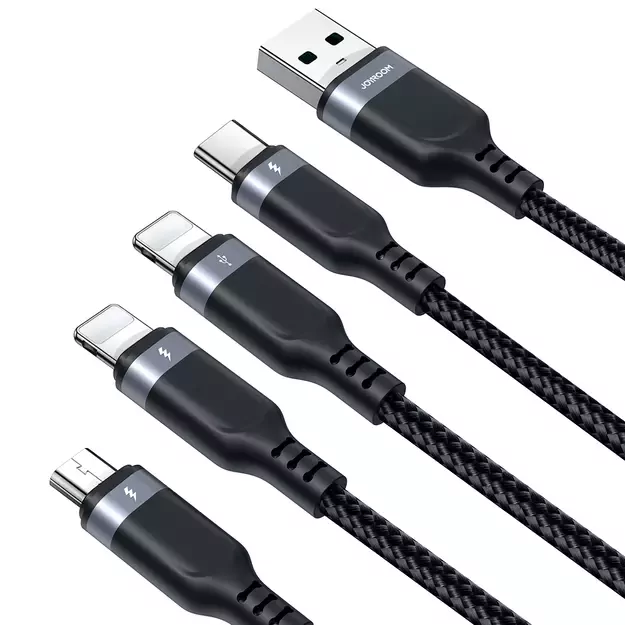 Joyroom Multi-Use Series S-A18 4in1 USB-A - USB-C / Lightning / Lightning / micro USB cable 1.2m - black 13