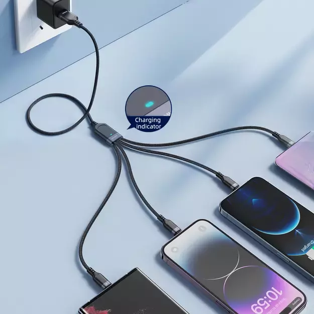 Joyroom Multi-Use Series S-A18 4in1 USB-A - USB-C / Lightning / Lightning / micro USB cable 1.2m - black 16