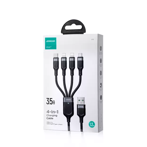 Joyroom Multi-Use Series S-A18 4in1 USB-A - USB-C / Lightning / Lightning / micro USB cable 1.2m - black 14