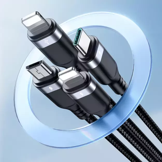 Joyroom Multi-Use Series S-A18 4in1 USB-A - USB-C / Lightning / Lightning / micro USB cable 1.2m - black 15
