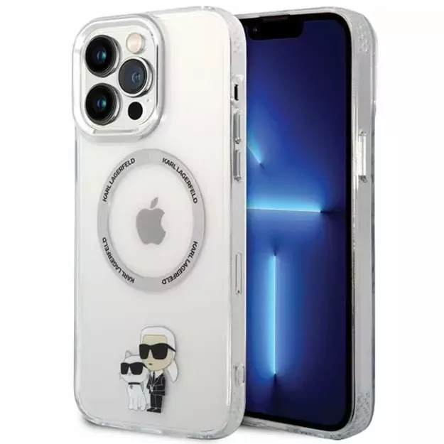 Karl Lagerfeld KKLHMP13XHNKCIT iPhone 13 Pro Max 6.7&quot  hardcase transparent Iconic Karl&amp Choupette Magsafe