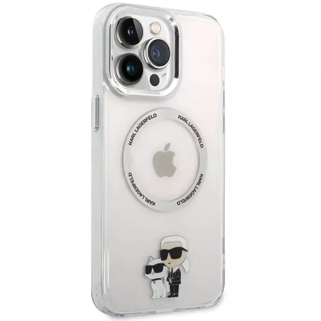 Karl Lagerfeld KKLHMP13XHNKCIT iPhone 13 Pro Max 6.7&quot  hardcase transparent Iconic Karl&amp Choupette Magsafe 3