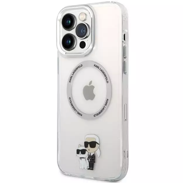 Karl Lagerfeld KKLHMP13XHNKCIT iPhone 13 Pro Max 6.7&quot  hardcase transparent Iconic Karl&amp Choupette Magsafe 1