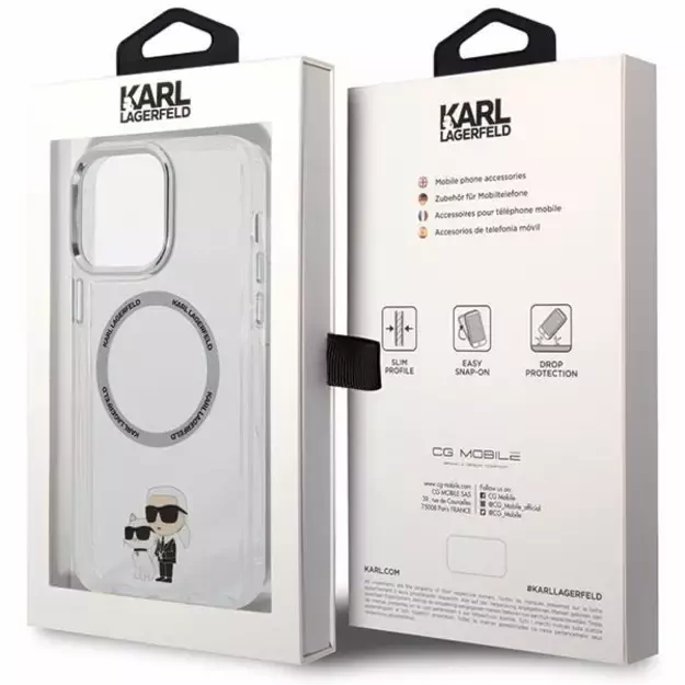 Karl Lagerfeld KKLHMP13XHNKCIT iPhone 13 Pro Max 6.7&quot  hardcase transparent Iconic Karl&amp Choupette Magsafe 7