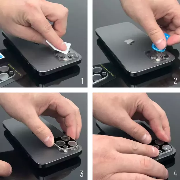 9H tempered glass for iPhone 15 Pro Max Wozinsky Full Camera Glass - black 4