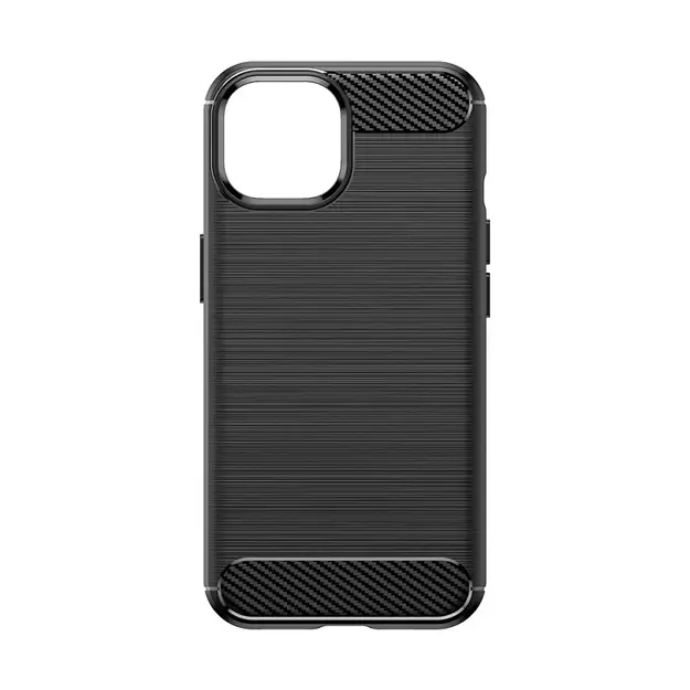 Flexible Carbon Case with carbon pattern for iPhone 15 - black 1