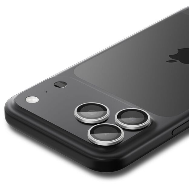 Spigen Optik Pro GLAS.TR &rdquo;EZ FIT&rdquo; Camera Cover 2-pack for iPhone 16 Pro / Max / 17 Pro / Max - Silver 3