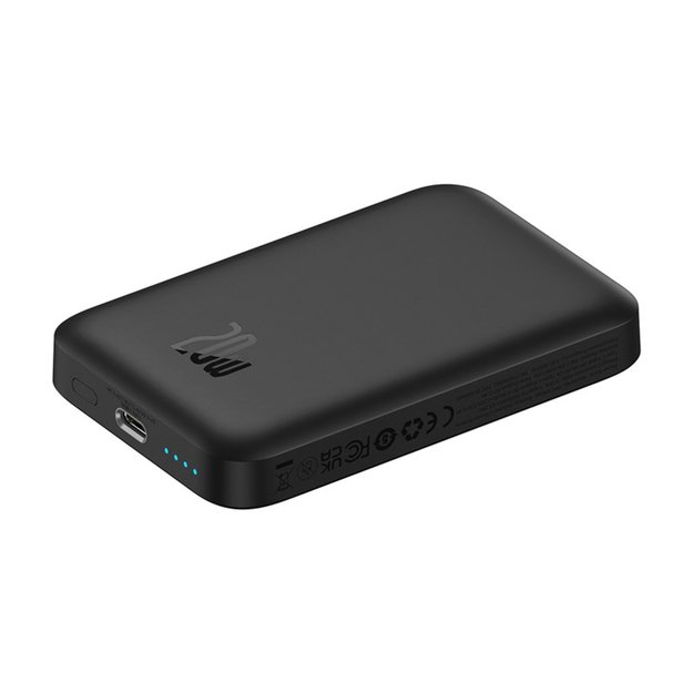 Baseus Magnetic Mini Air 6000mAh 20W Powerbank with Inductive Charging and Baseus Simple USB-C Cable (20V/3A) 30cm - Black 6