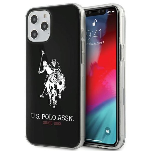 US Polo USHCP12LTPUHRBK iPhone 12 Pro Max 6,7  czarny/black Shiny Big Logo